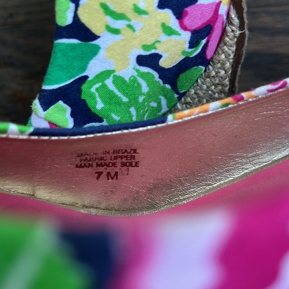 Lilly Pulitzer, NWOT, size 7, tweed patterned wedges - Picture 8 of 10